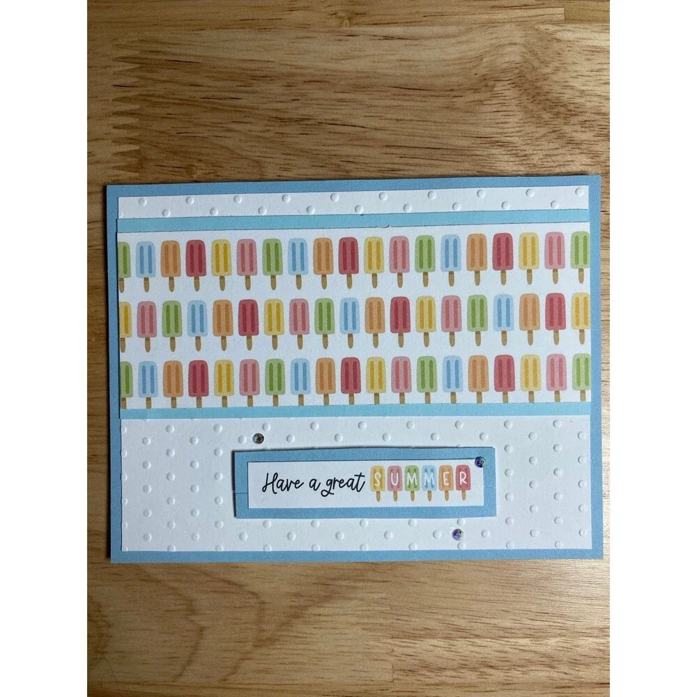 Handmade Summer Blank Greeting Card A2 & Envelope